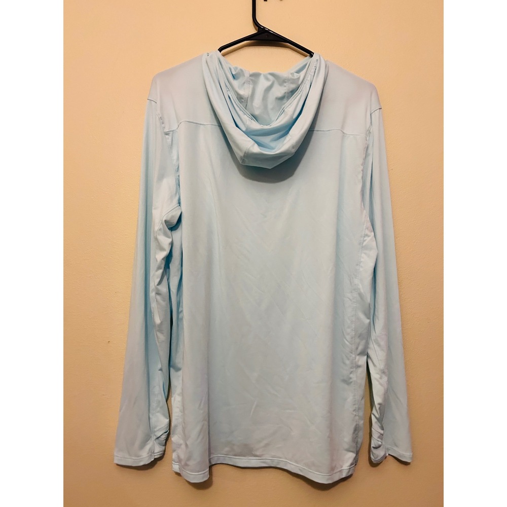 Realtree Fishing Hoodie Mens Medium Light Blue Excellent Performance Long Sleeve